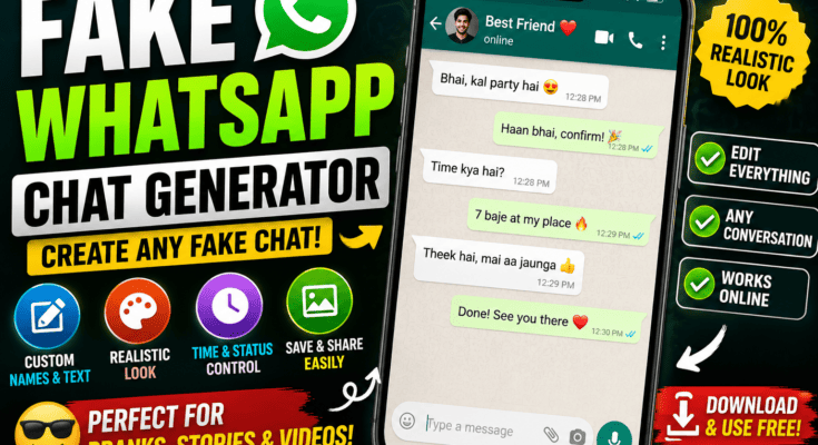 Fake WhatsApp Chat Generator – How It Works, Uses, Pros & Cons