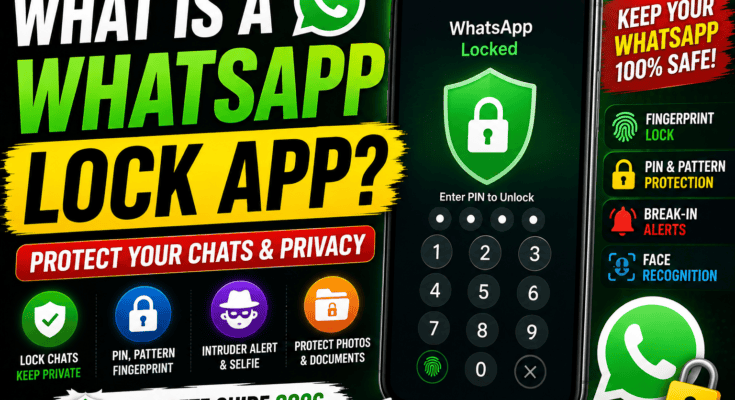 WhatsApp lock app protecting private chats with PIN, fingerprint and face recognition